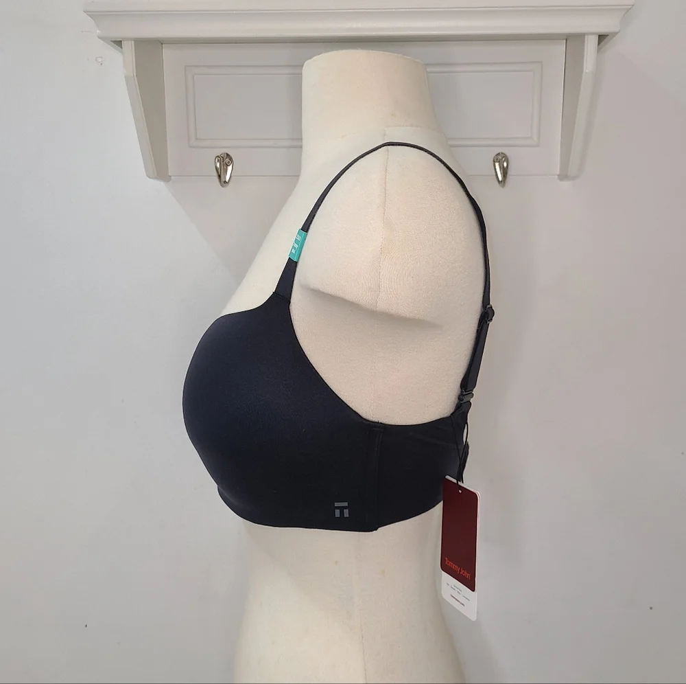 Tommy John Second Skin Comfort Lightly Lined Wireless Demi Bra Black 32DDD NWT